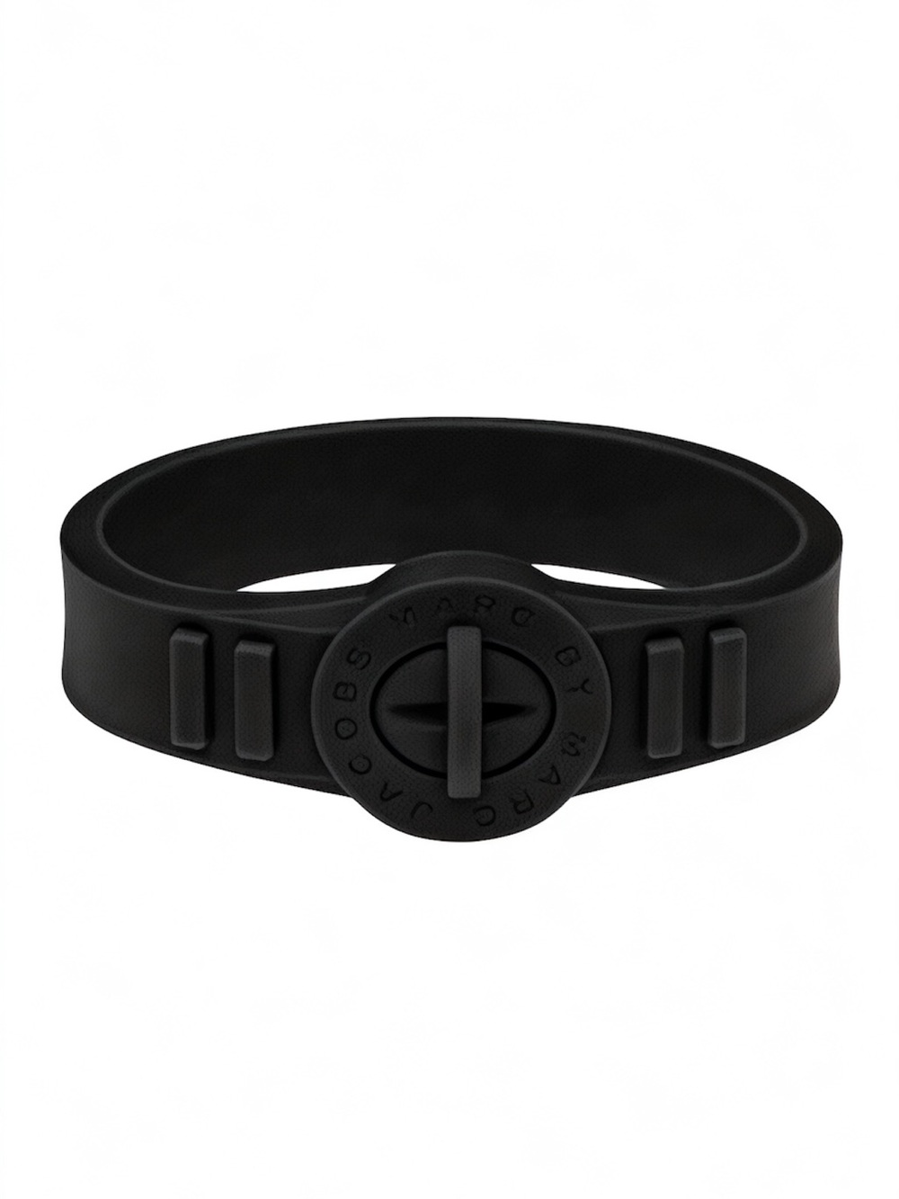 🆕Marc By Marc Jacobs Black Silicone Rubber Turnlock Bracelet